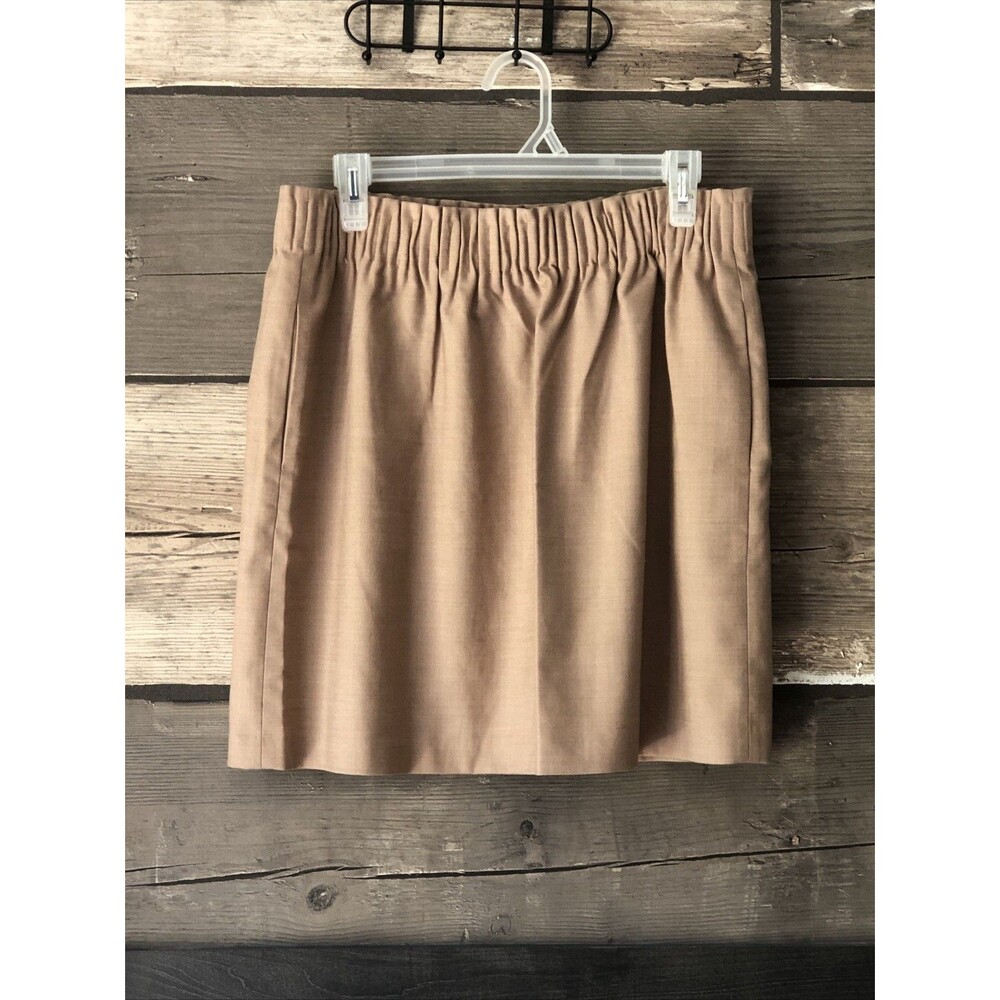 J. Crew Sidewalk Sz 12 PAPERBAG Wool Mini Skirt  Tan Beige Academia Preppy